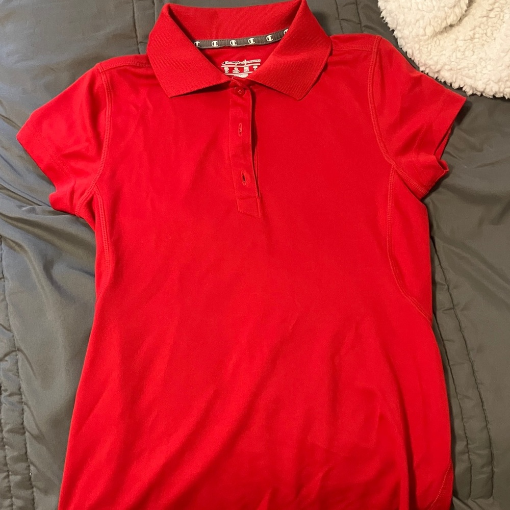 Champion Red Button Down Shirt